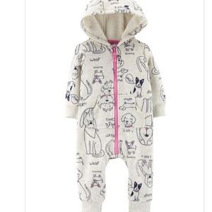 Dog Hooded Fleece Jumpsuit